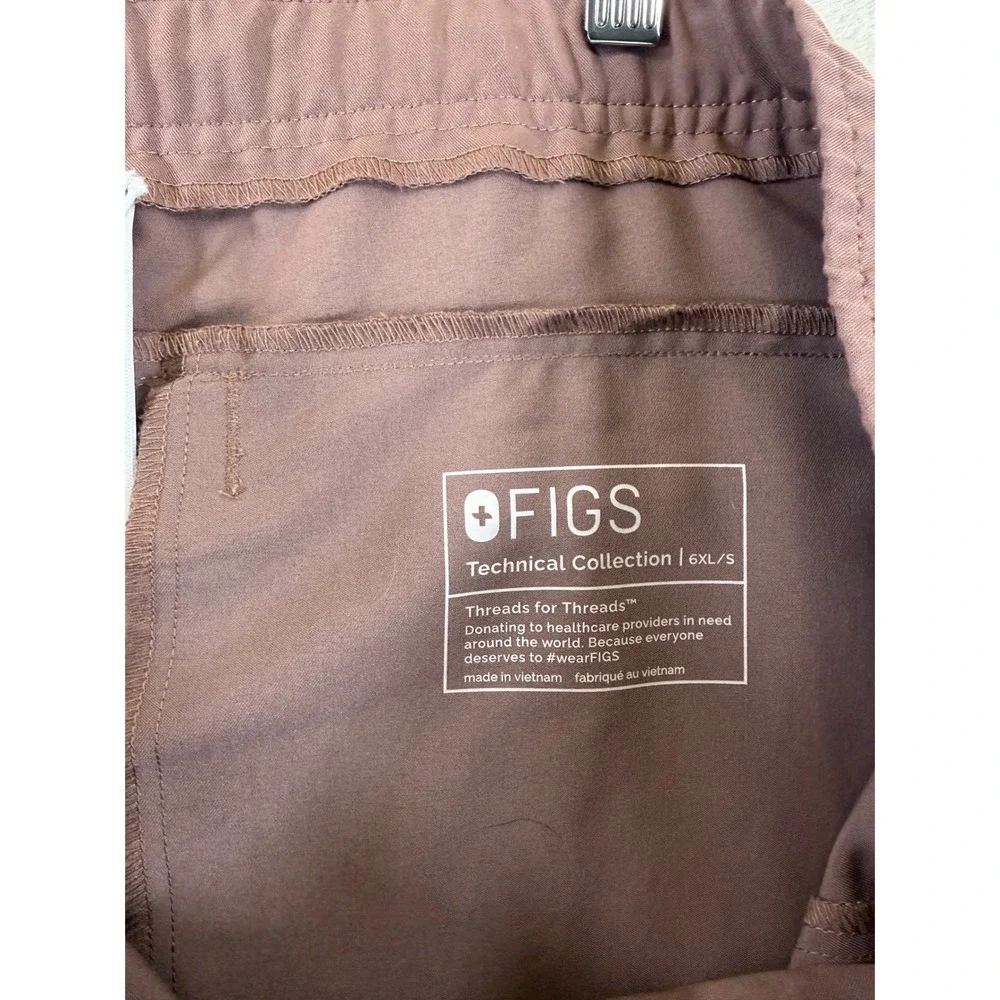 FIGS‎ Tansen Jogger Scrub Pants 6XL Short Mauve Brown Orange Drawstring-NWT